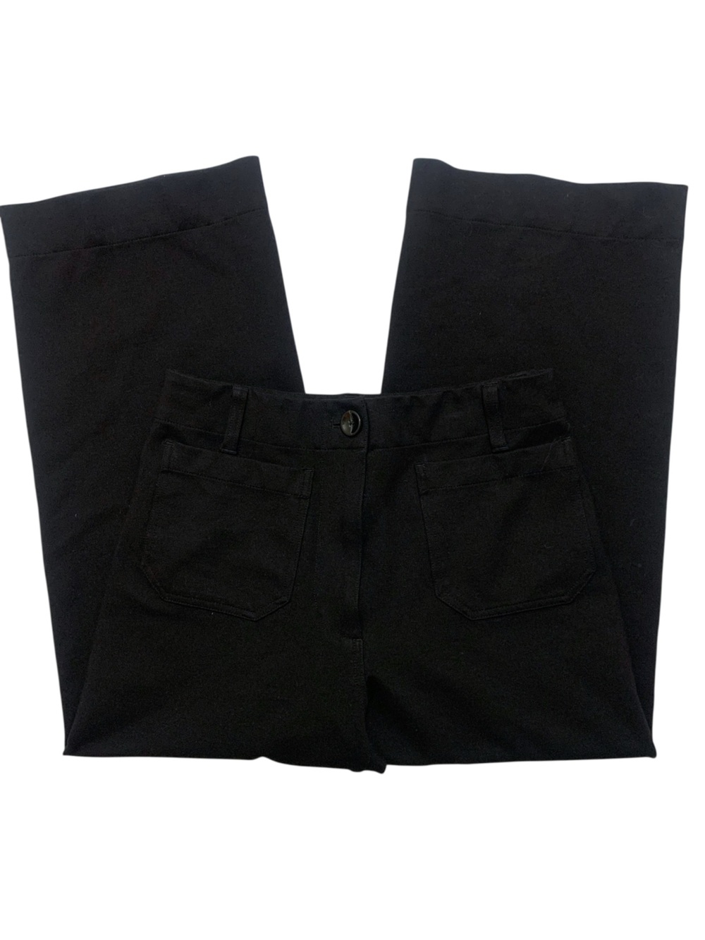 Quince Ultra Stretch Ponte Wide Leg Crop Pants Black Size 4 Minimalist Capsule - Picture 7 of 8